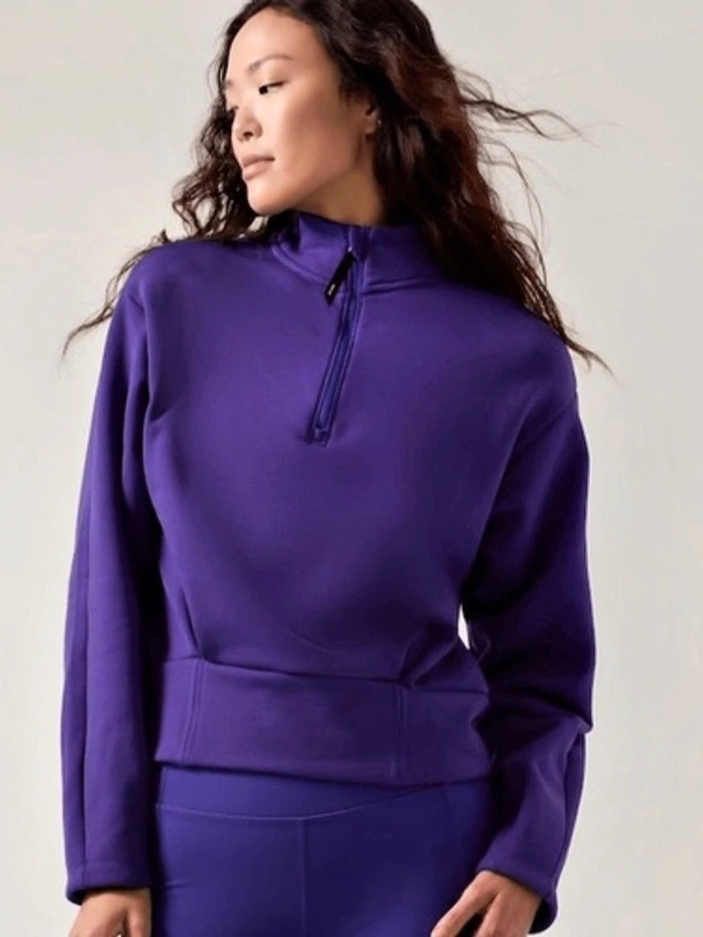 Athleta Altitude Polartec 1/2 Zip Sweatshirt Purple Size L